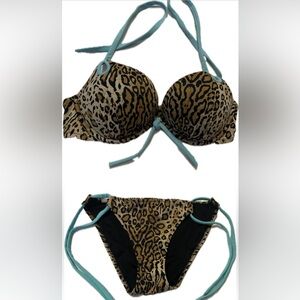 Victoria's Secret Miraculous Leopard Bikini 34 C and XS Bottom